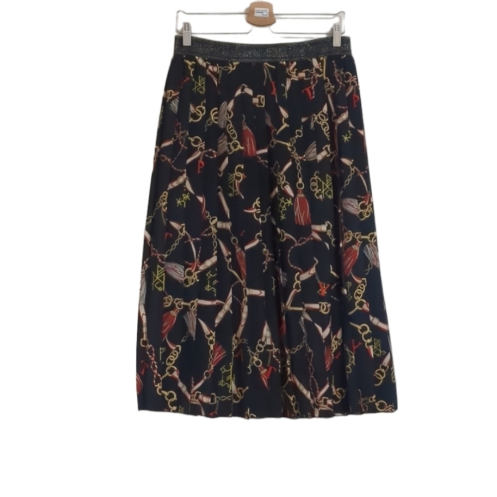 Elegant Chain Pattern A-Line Skirt By Tuzzi Made In Germany Size 38 Vintage